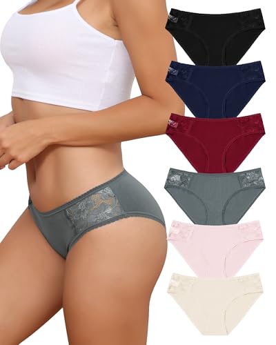 LEVAO Womens Cotton Bikini Panties Soft Stretch Ladies Panty Low Waist Multipack Stretch Cheeky Underwear S-2XL