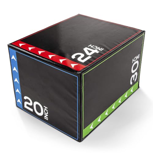 Image of BalanceFrom 3-in-1 Foam Plyometric Jump Box for Home Gym, Multiple Heights.