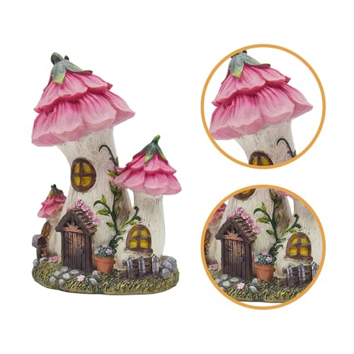 Statue de Maison Champignon Résistante aux Intempéries pour Décor Jardin Durable - 3