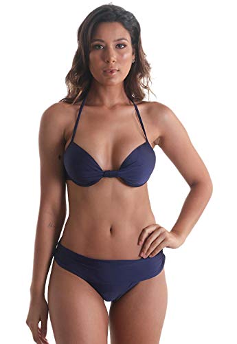 Calcinha Biquíni Avulso Cós Alto Orquídea - Azul Marinho - P