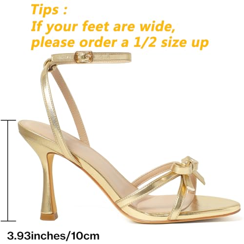 Image of Mostrin Strappy Heels for Women Ankle Strap Heels Women's Heeled Sandals for Party Prom Wedding