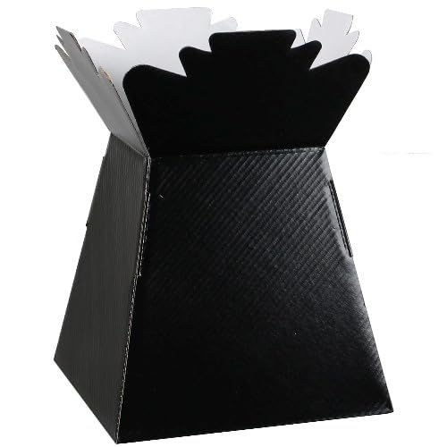 Glossy Vibrant Bouquet, Flower Box/Vase - Transportation Display, Presentation Boxes (1, Black)