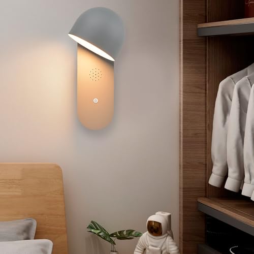Lámpara de pared LED moderna gris orientable con control de voz 3