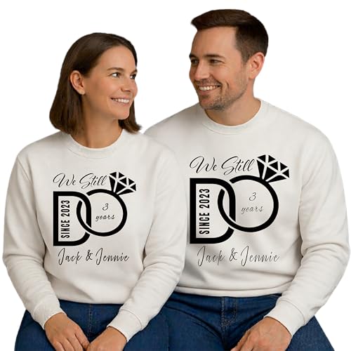 Image of Anniversary Matching Shirts, for Couple, Heart Design T-Shirt Set, Wedding Present, Honeymoon Outfit
