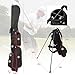 Golf Stand Bag 2 Way Divider，Par 3 Golf Bag with 6 Pockets Holds Up to 7 Clubs Dual Strap Small Golf Bag for Men & Women