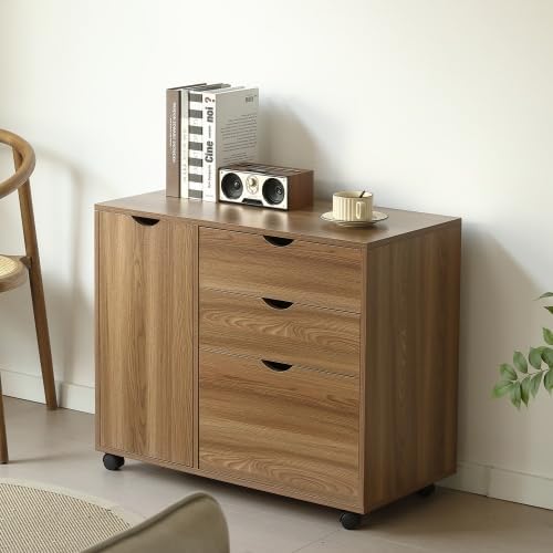 キャビネット幅80 北欧 サイドボード チェスト キャスター付き