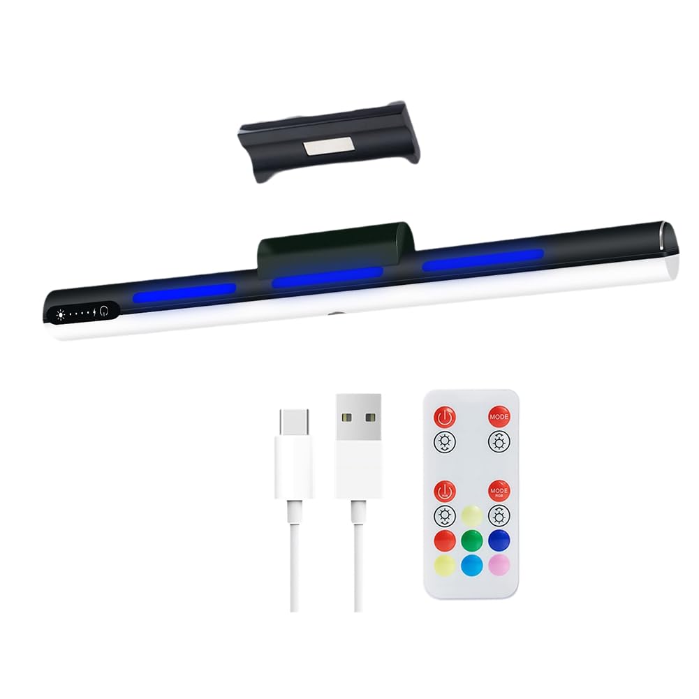 IJSDNVJNDX Magnetic Lamp Dimmable Wireless Vanity Lights for Mirror Touch Control Adjustable Color Brightness and Angle Makeup Light Rechargeable Touch Cabinet Lamp RGB Atmosphere Lamp A
