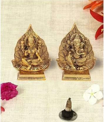 Miniatura 3 de Lakshmi Ganesh Idols hechos de metal Laxmi Ganesha estatua tradicional para el hogar, oficina, templo Puja, decoración Diwali Pooja regalo de
