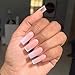 Vivace 2Pack Natural/Clear Half Moon 102 Acrylic False Fake Nail Tips (Total 204Tips) 10Sizes For Nail Salon Nail Shop (Half Moon)