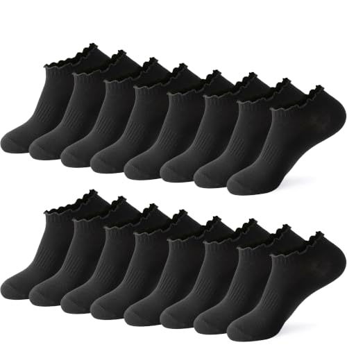 Image of Loucey 12-18 Packs No Show Socks Invisible Socks Men Women Cushioned Low Cut Ankle Sock for Running Gym Hiking (6-9 Pairs)