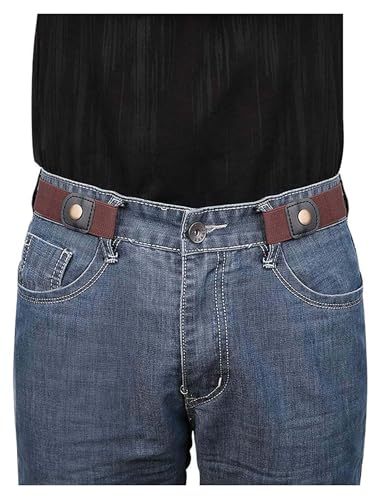 No Buckle Elastic Belt for Men, Nylon Stretch Belt for Jeans Pants - Invisible Buckle Free Belt, Comfortable & Lightweight for Casual & Outdoor Wear