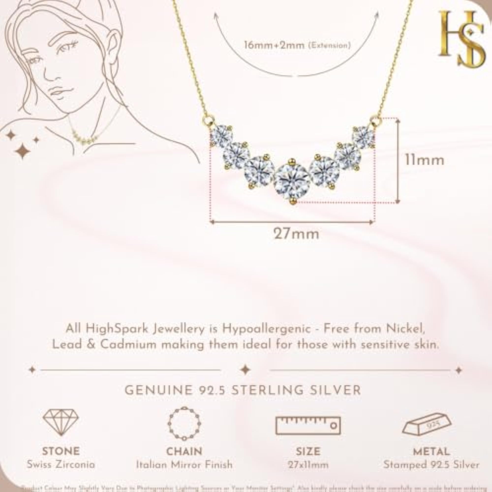 925 Silver Graduated Bar Pendant Necklace