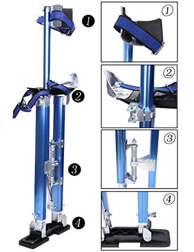 24 Inch -40 Inch Professional Grade Adjustable Drywall Stilts Taping Paint Stilt Aluminum Tool Stilt For Painting Painter Taping Blue #TOP1