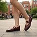 Women's Tabi Mary Jane Ballet Flats Split Toe Cross Strap Slip On Soft Sole Comfortable Dressy Shoes for Office Work Casual Wear (Red,8.5)