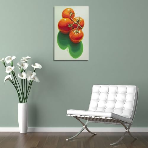 Poster Dewy Tomato Bunch JIDUHON - Tableau moderne sur toile - Décoration murale 20x30 cm encadré - 5