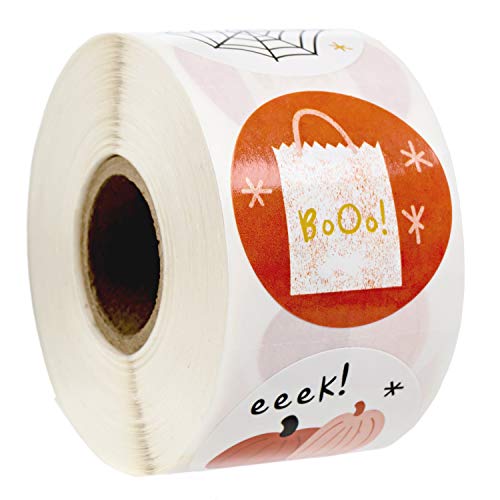 Halloween Sticker Assortment / 500 Spooky Stamp Style Labels/Six Alternating Designs #TOP13