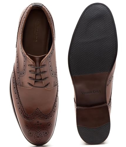 Image of Thomas Crick Men's Brogue Leather Lace-up Shoes