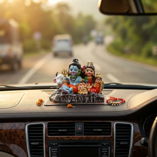 Image of ZAICUS Shiv Parivar Idol for Home Temple Decor | Lord Shiva Family Statue Murti for Pooja Room, Mandir, Spiritual Gift & Religious Decoration