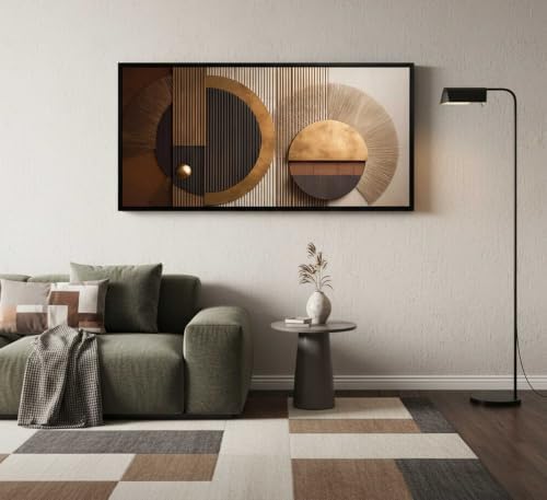 3D Framed Abstract Geometric Canvas Wall Art 24x48In — view 3