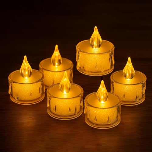 Image of Crystal LED Tealight Candles, Battery-Operated Flameless Tea Lights Safe for Kids & Pets, Smokeless Decorative Candles for Home Decor, Diwali, Wedding & Home Decoration (Pack of 60)