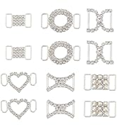 HOBBIESAY Shoelaces Charms with Crystal Rhinestones Brass Sneaker Charms Shoe Clips Metal Decorat...