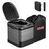 VEVOR Portable Toilet, 330 lbs Load Capacity, Folding Camping Toilet for Adults, Outdoor Travel Potty with Carry Bag, Trash Bags, Suitable for Home Use, RV Travel, Camping, Hiking, Boating, Car, Trips