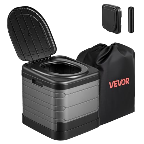 VEVOR Portable Toilet, 330 lbs Load Capacity, Folding Camping Toilet for Adults, Outdoor Travel Potty with Carry Bag, Trash Bags, Suitable for Home Use, RV Travel, Camping, Hiking, Boating, Car, Trips