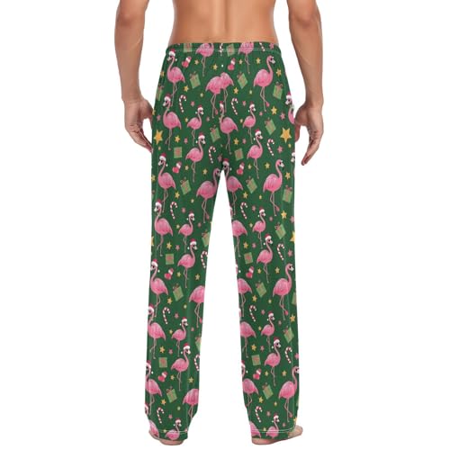 Pfrewn Men's Pink Pajama Pants Super Soft Christmas Winter Red Lounge Pajama Bottoms with Pockets,S-XXL2