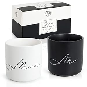WeddingTree 2er Set Mr und Mrs Tassen – Partnertassen – Tasse Mr und Mrs für Paare zu Hochzeit Verlobung Hochzeitstag…