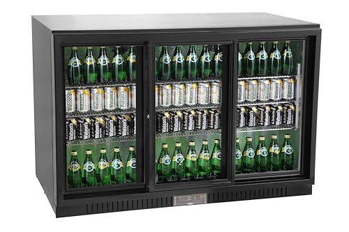 METRO Professional Arrière Bar Réfrigéré GBC3103, Aluminium/Verre, 135 x 52 x 86.5 cm, 308 L, Refroidissement par Air,160 W, avec Serrure, Noir