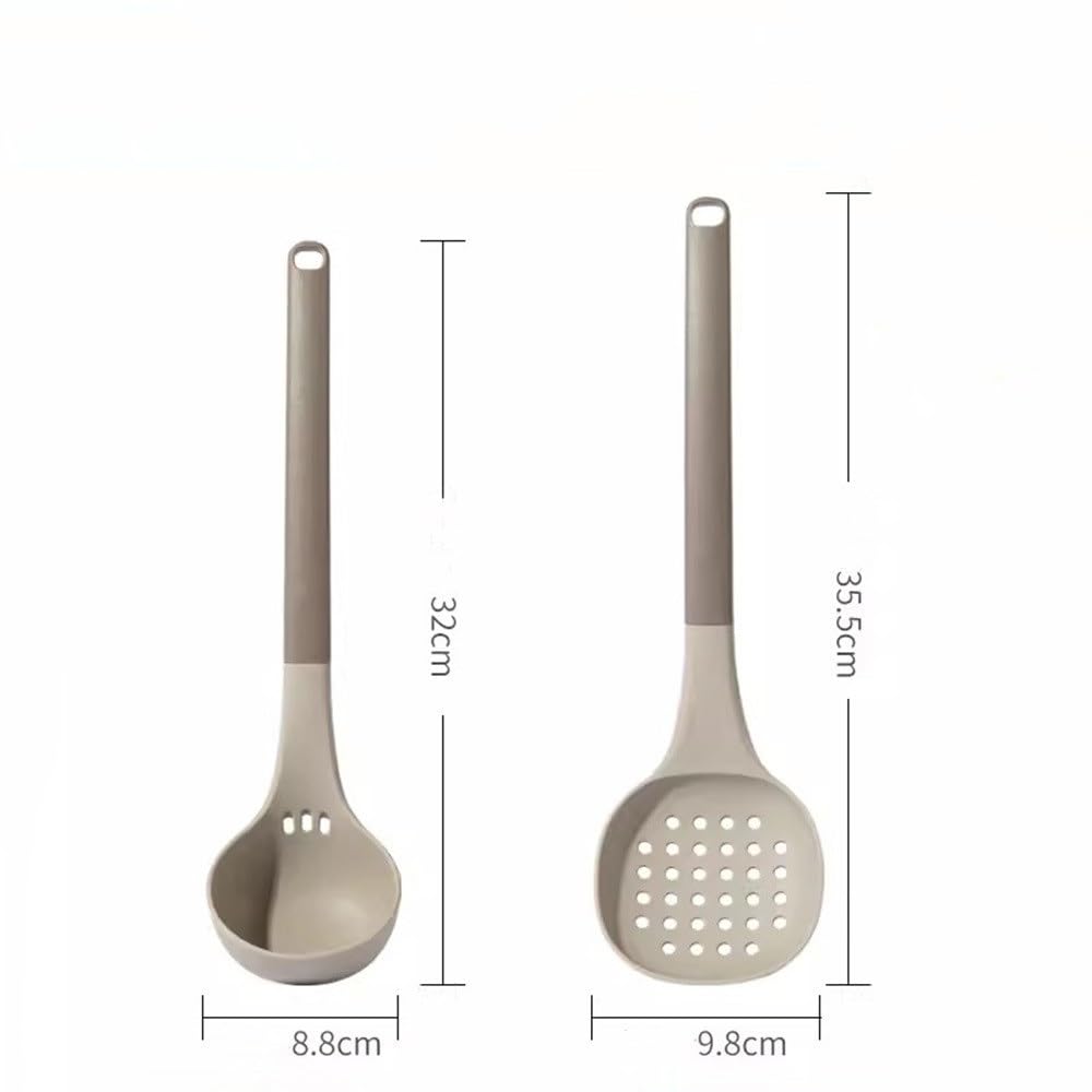 Juego De Cuchara Y Cucharón Colador Juego de cucharas de Sopa for el hogar con espátula de Silicona