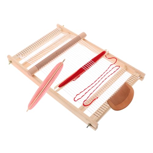 FRCOLOR Telar de Madera para Pequeño DIY Kit de Tejido Manual Educativo Desarrollo Habilidades Motrices Coordinación y Creatividad