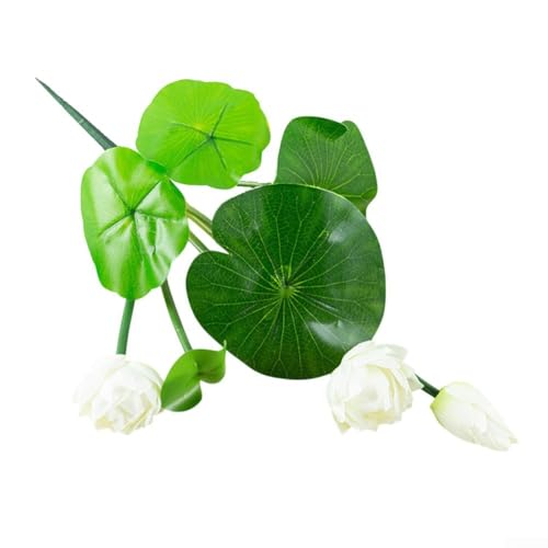 Dolvitrny Fiore di loto artificiale per acquario, paesaggistica e decorazione domestica, piccola pianta acquatica al tatto, decorazione floreale a bassa manutenzione, pianta per acquario (D23 in