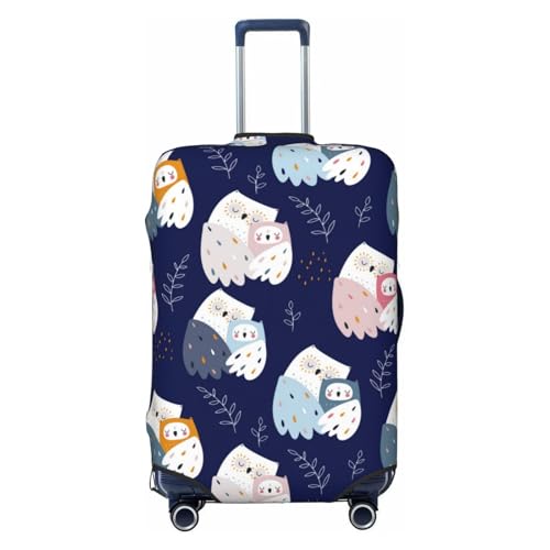 Mom And Baby Owls Travel Luggage Covers - Elasticity Suitcase Covers Protector for Luggage 18-32 Inch
