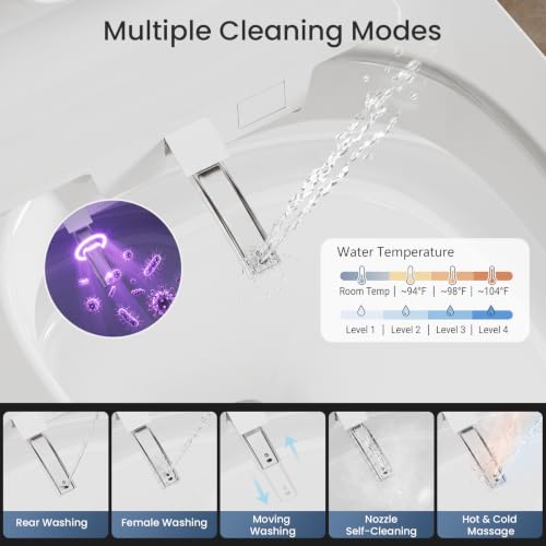 Image of Smart Toilet with Heated Seat,with Warm Water Sprayer and Dryer