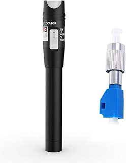 Fiber Visual Fault Locator With FC/LC Adapter Kit, VFL Include Single Mode 9/125um FC Male to LC Female Connector, Fibre Fault Tester Pen for CATV Telecommunications Engineering Maintenance