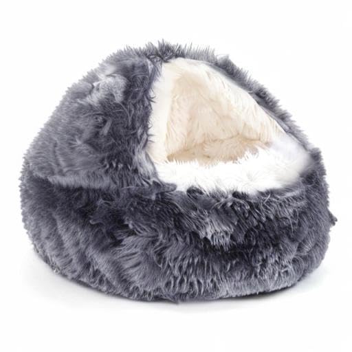 Image of NOYAL Hooded Donut Bed, Calming Cave for Cats & Small Dogs | Adjustable hood opening,Cat & Dog universal,Perfect for burrowers