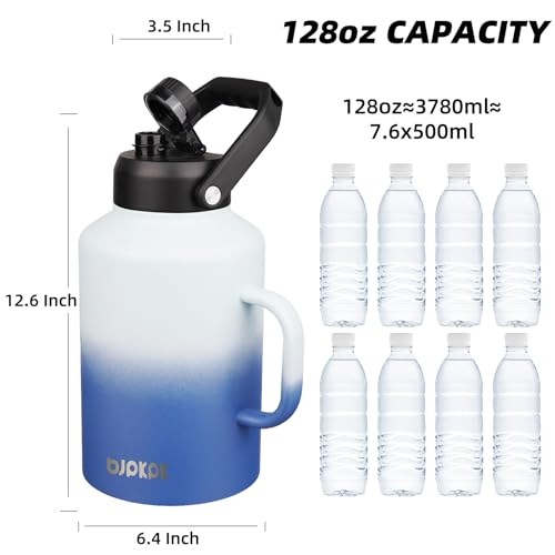 Image of BJPKPK 128oz Stainless Steel Water Bottle, 1 Gallon Insulated Water Jug
