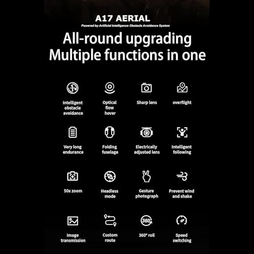 Image of A17 Aerial Drone with A.I. Obstacle Avoidance, 1080P Triple Gimbal Camera, Brushless Motor, 4K Camera Perfect for Aerial Photography & Outdoor Fun Drone