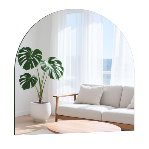 TSKDKIT Espejo de pared de 40 x 40 cm, espejo adhesivo para paredes, espejo de cristal HD autoadhesivo sin marco para baño, puertas de armario, pasillo, dormitorio (arco)