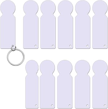 20 Pack Sublimation Blanks Metal Trolley Tokens Supermarket Coin Tags with Keyring DIY Heat Transfer Print for Grocery Shopping Cart White
