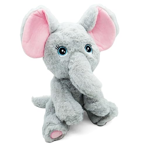 KUKI Peluche Suave Elefante (25 cm) - Tierno, Blandito y Ideal para Niños y Niñas - Peluche Dulce y Adorable - Cachorro Esponjoso, Muy Achuchable - Juguete Seguro para Jugar (Elefante)