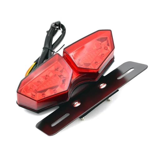 Intermitentes de moto impermeables 12V con luz trasera roja de parada para giros seguros