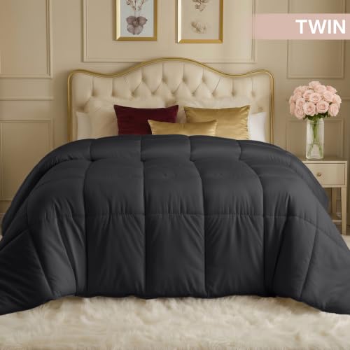 Image of Utopia Bedding Comforters Twin Size, All Season Duvet Insert, Down Alternative Box Stitched Bed Comforter with Corner Tabs, Machine Washable (Grey)