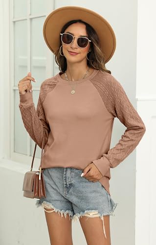 Image of Bluetime Women's Long Sleeve Sweatshirts Fall Crewneck Tunic Tops Casual