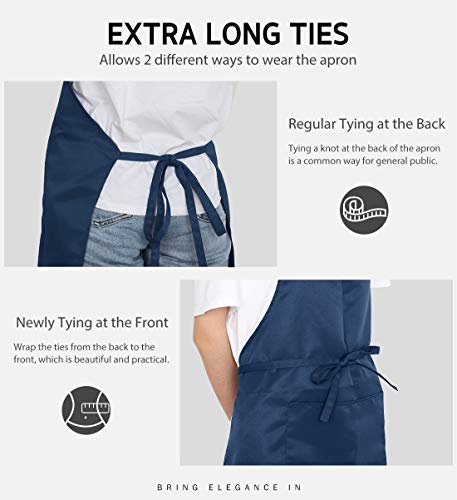 Image of Syntus Apron for Men Women, Adjustable Cooking Kitchen Chef Aprons with 2 Pockets