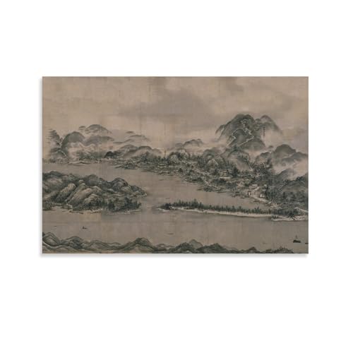 Toile Vue d'Amanohashidate Sesshu 60x90 pour habiller un grand mur de salon avec élégance