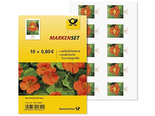 Markenset Kapuzinerkresse, Briefmarken zu 0,80 €, selbstklebend - 50 Stück