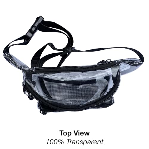 Kemp USA – Transparent Lifeguard Fanny Pack/Hip Pack with GUARD Logo - Water-Resistant and Durable Waist Bag for Medical Supplies & Lifeguard Gear - Clear3