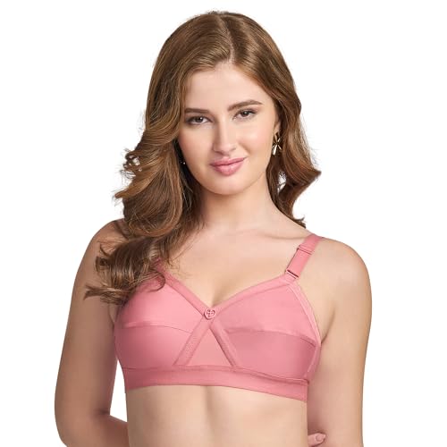 Image of TRYLO KPL Women's Cotton Non-Padded Bra Black /Black Currant /Butter SCOT /Coral /MARUN /Rasberry /Rose Gold /Nude /Sapphire /Skin /White 30 to 40 Available Cups C to I